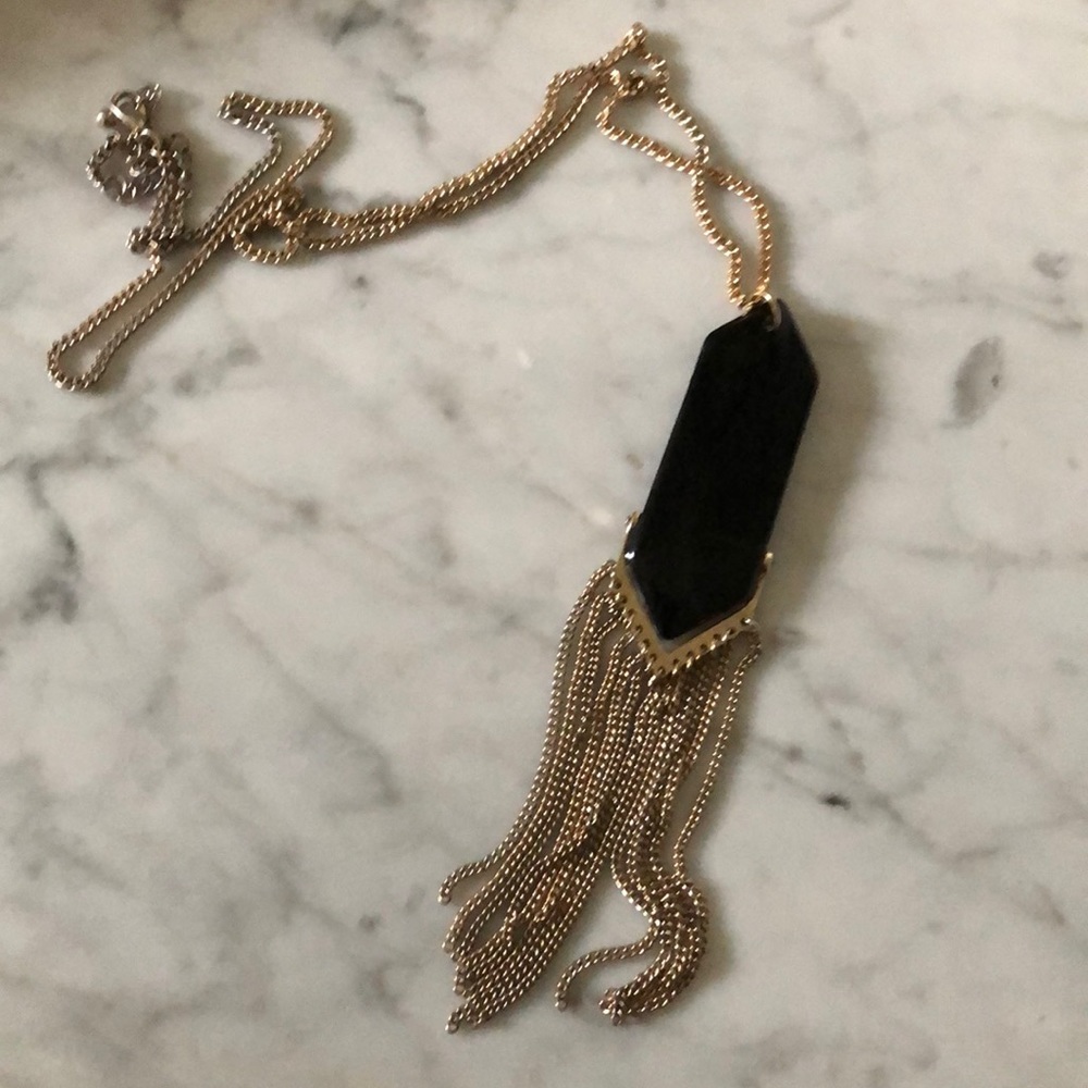 Black and gold pendant necklace